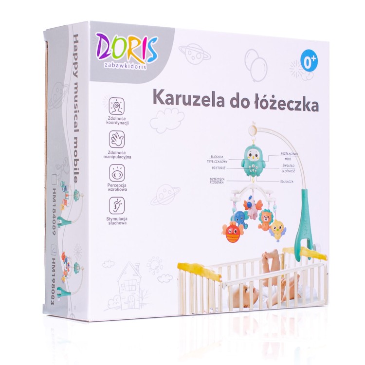 Karuzela pozytywka z melodyjkami na pilota dla niemowląt dzieci
