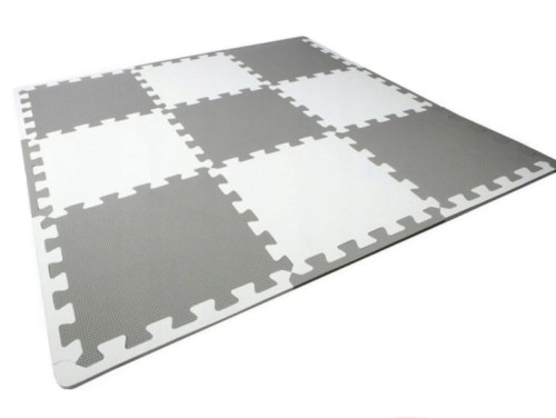 Mata piankowa edukacyjna duże puzzle 21 el. biało-szara