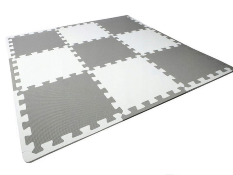 Mata piankowa edukacyjna duże puzzle 21 el. biało-szara