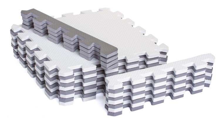 Mata piankowa edukacyjna duże puzzle 21 el. biało-szara