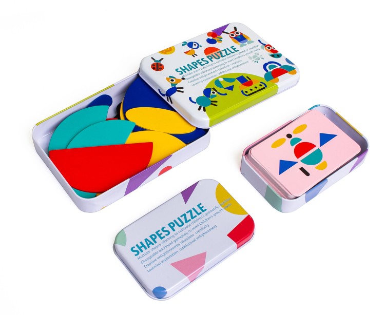 Zestaw montessori układanka puzzle drewniane 60 sztuk