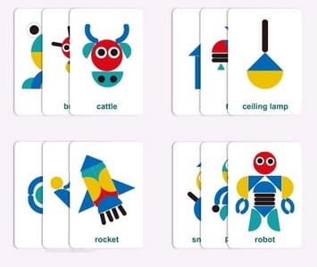 Zestaw montessori układanka puzzle drewniane 60 sztuk