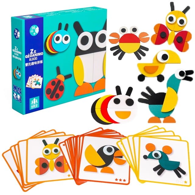 Drewniana układanka puzzle gra logiczna montessori