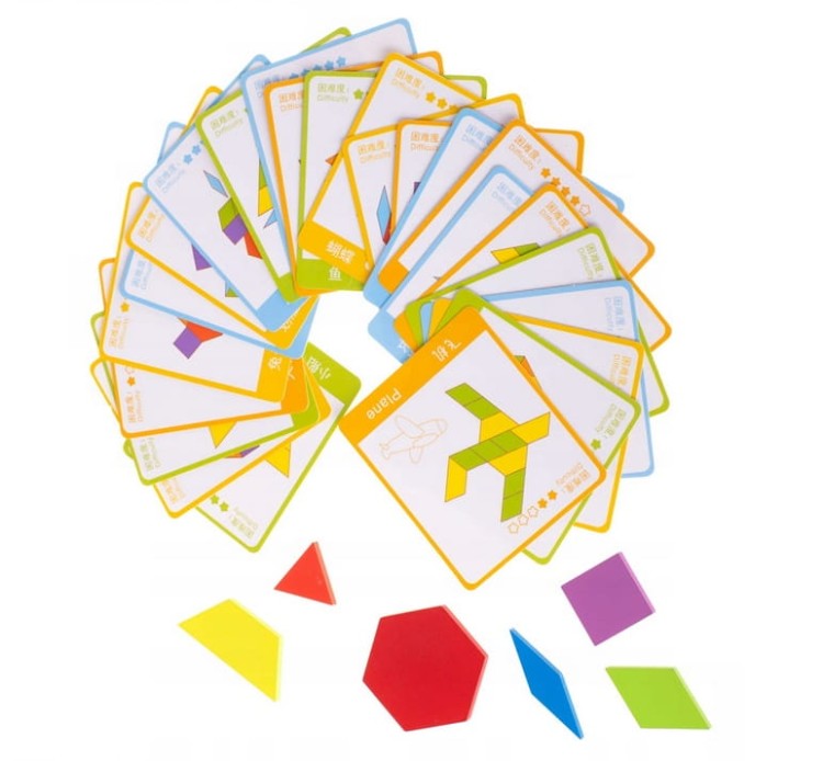 Drewniana układanka klocki puzzle montessori