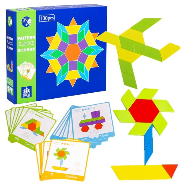 Drewniana układanka klocki puzzle montessori