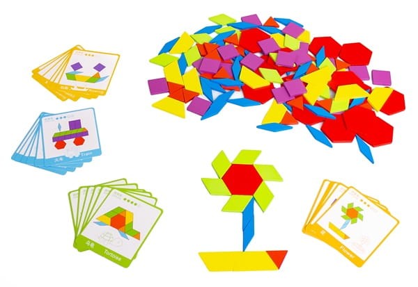 Drewniana układanka klocki puzzle montessori