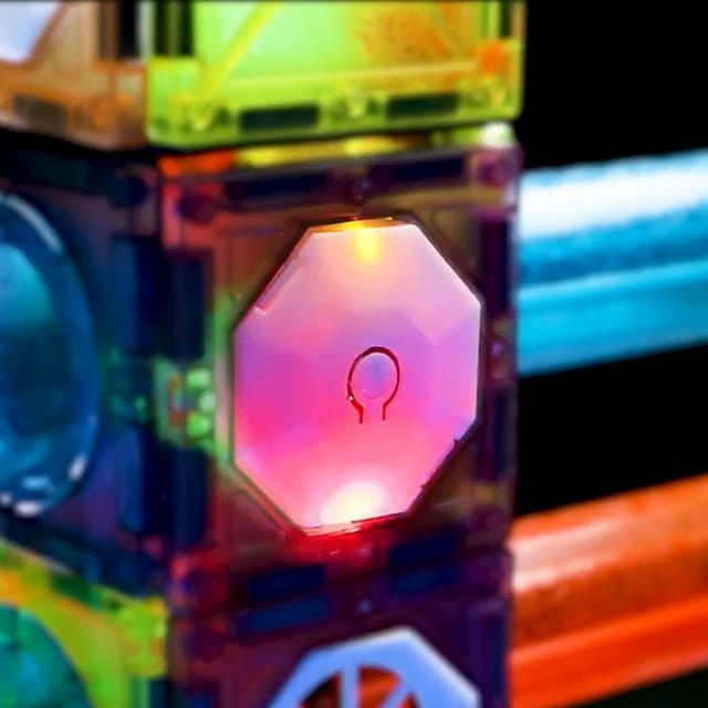 1Magiczne klocki magnetyczne świecące, tor kulkowy 202 el