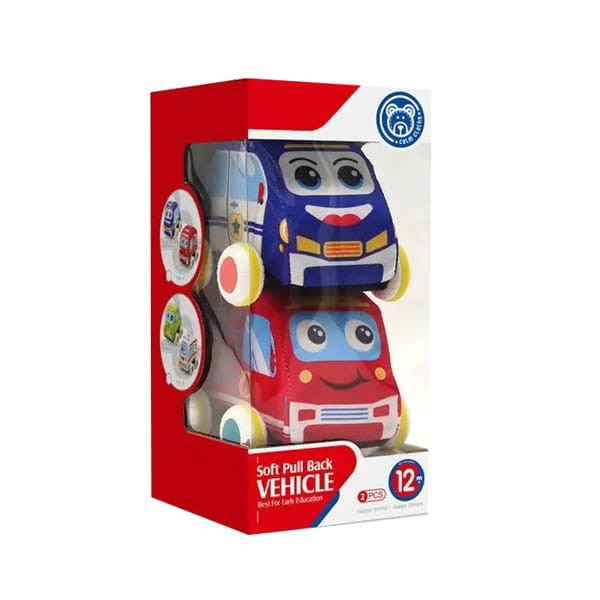 Autka auto pojazdy 2-pack miękkie dla niemowląt