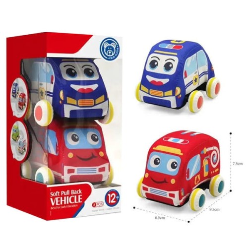 Autka auto pojazdy 2-pack miękkie dla niemowląt