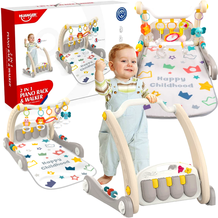 Chodzik pchacz z pianinkiem  Rack&walker 2w1 dla niemowląt