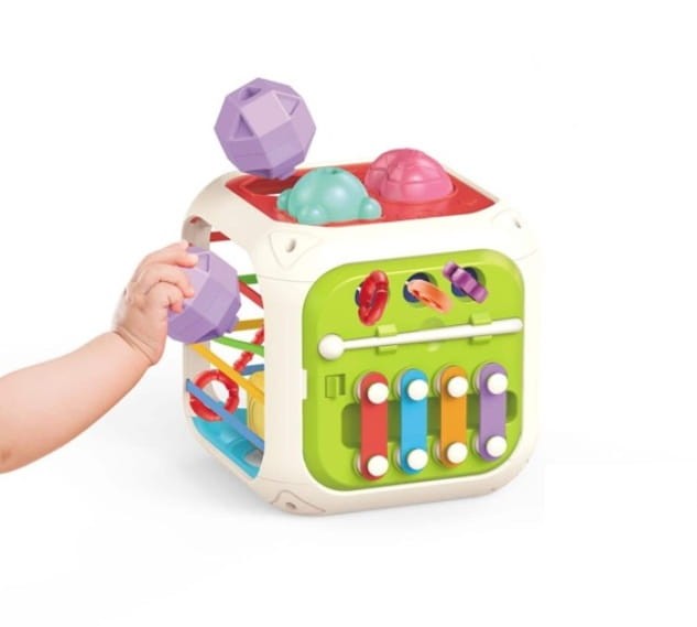 vKostka sensoryczna elastyczna edukacyjna sorter kształtów