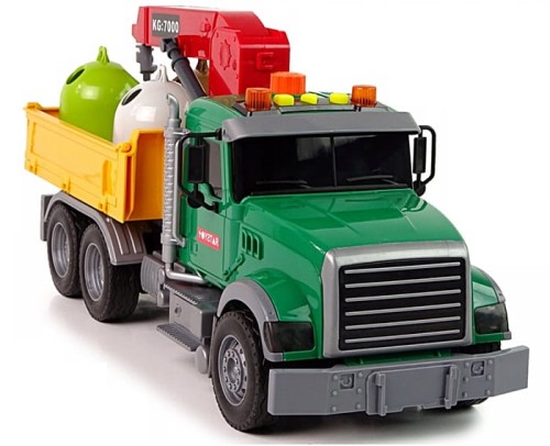 Ciężarówka auto dźwig transport kosz na śmieci