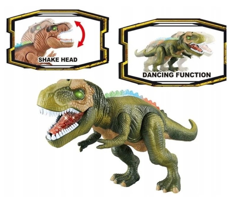 Duży dinozaur sterowany pilotem RC chodzi dźwięki led