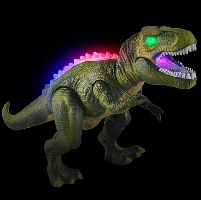Duży dinozaur sterowany pilotem RC chodzi dźwięki led