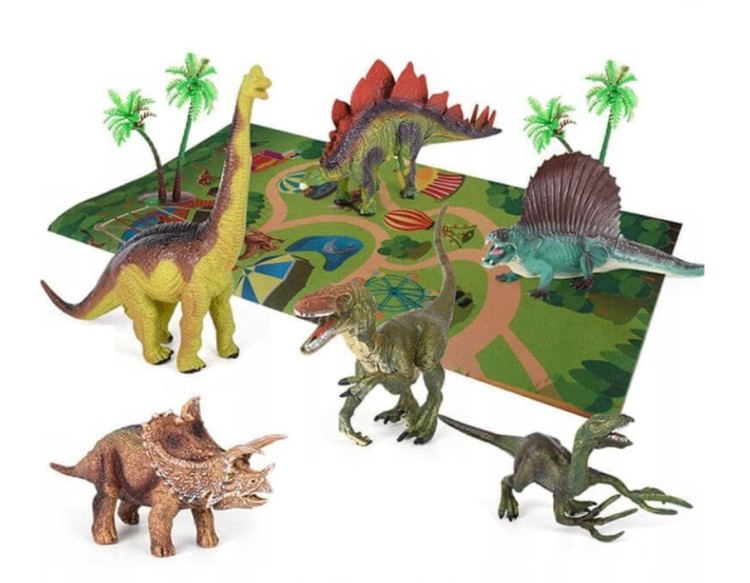 Zestaw figurek dinozaury 9 el. z akcesoriami + mata