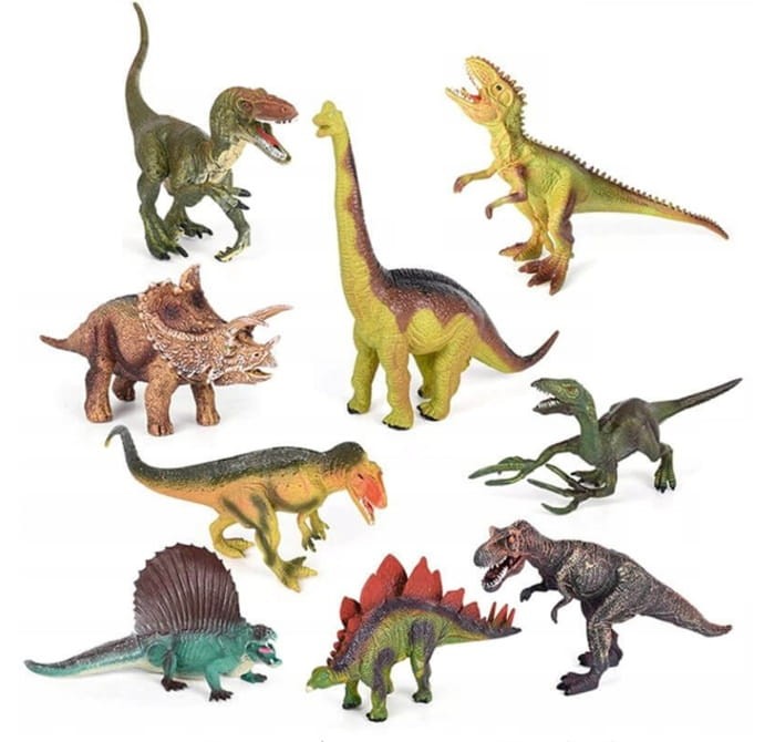 Zestaw figurek dinozaury 9 el. z akcesoriami + mata