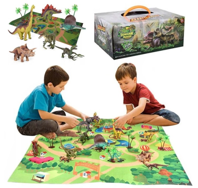 Zestaw figurek dinozaury 9 el. z akcesoriami + mata