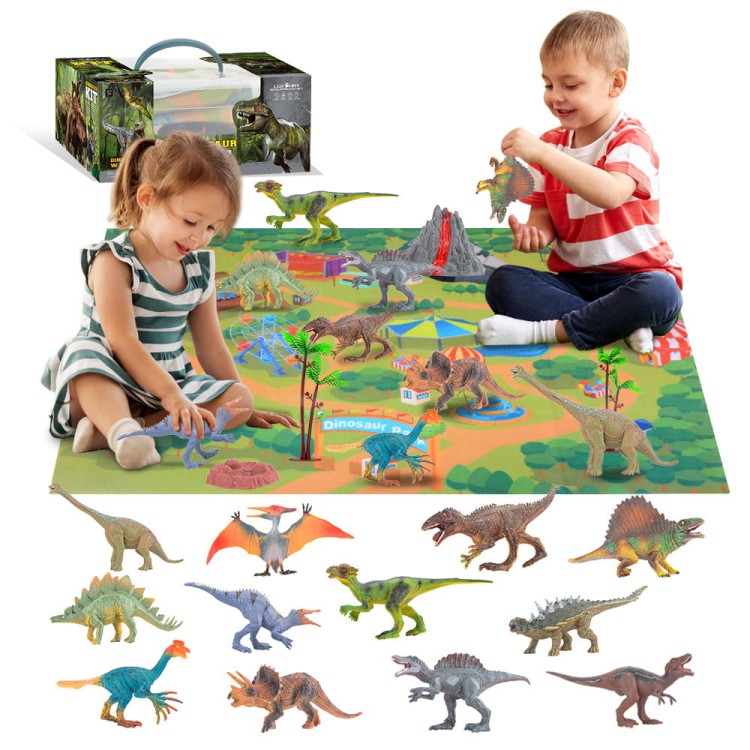 Zestaw figurek dinozaury 12 el. z akcesoriami + mata