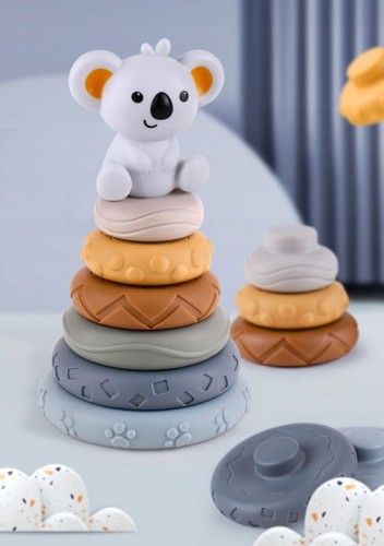 Klocki miękkie konstrukcyjne Koala układanie pierścieni zestaw