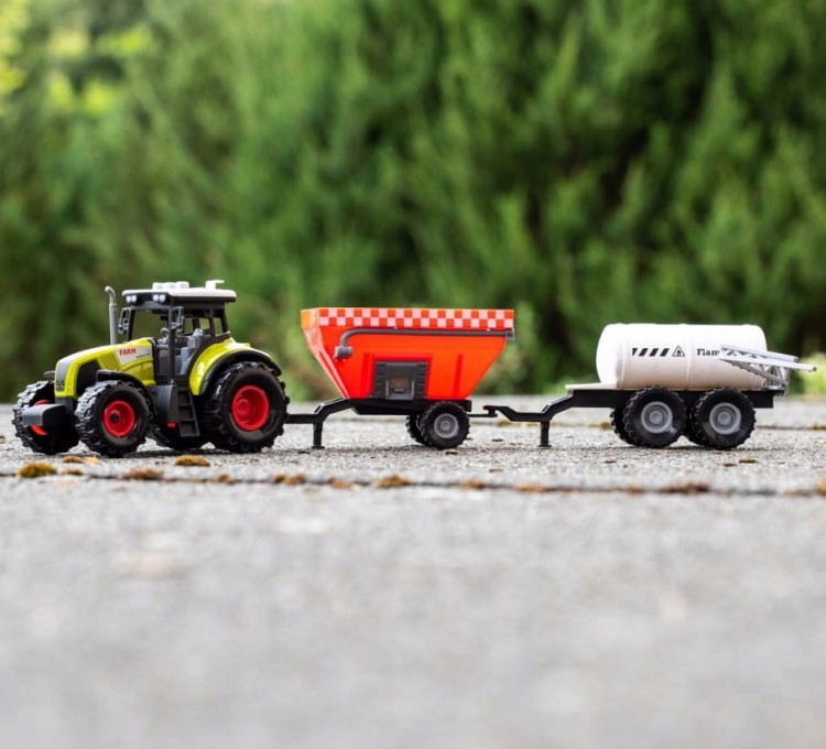 Traktor zestaw farmera światło i dźwięk beczka 2w1