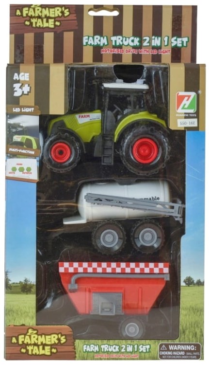 Traktor zestaw farmera światło i dźwięk beczka 2w1