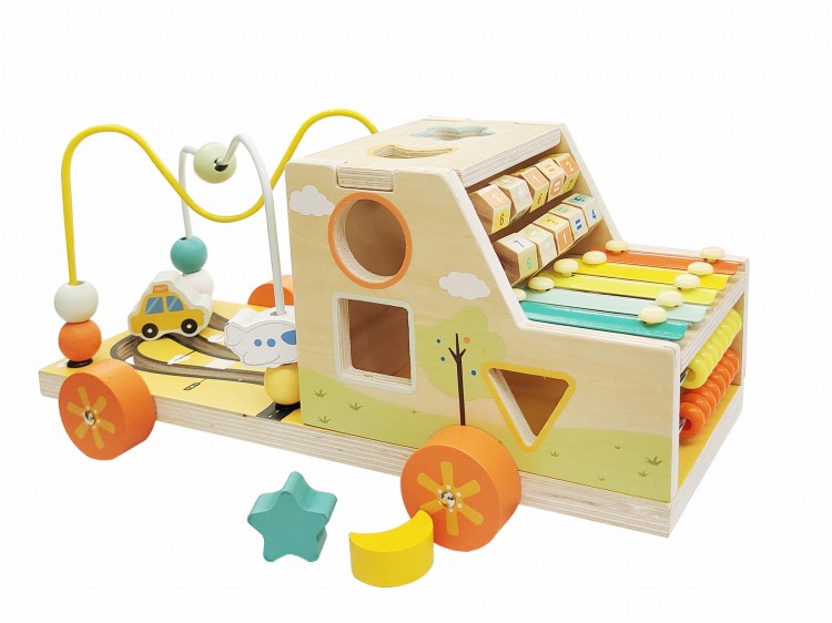 Sorter auto drewniane klocki samochód edukacyjny montessori dla dzieci