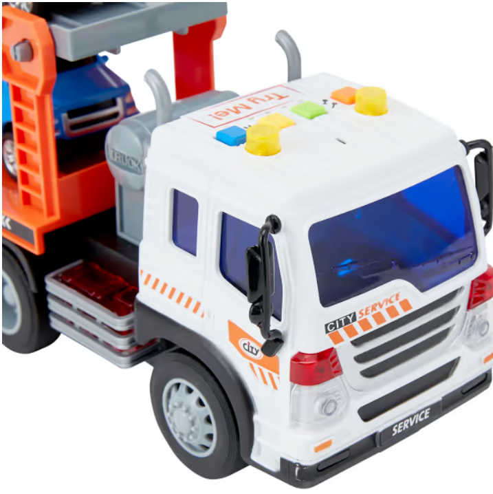 Auto transporter tir z przyczepą laweta 4 autka światła dźwięki