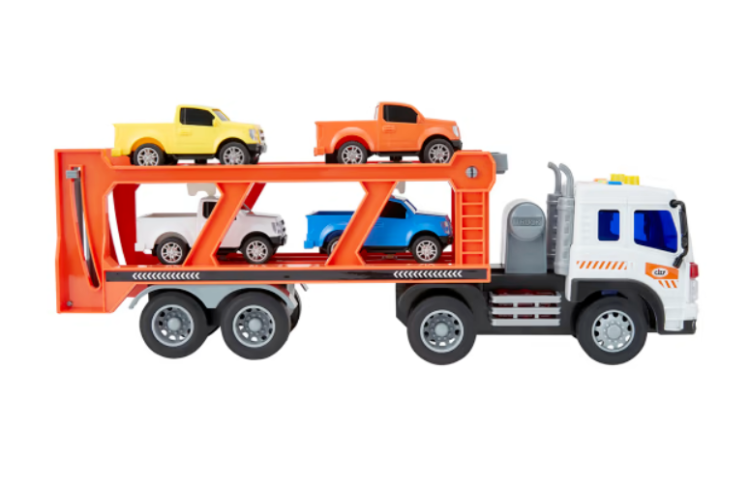Auto transporter tir z przyczepą laweta 4 autka światła dźwięki