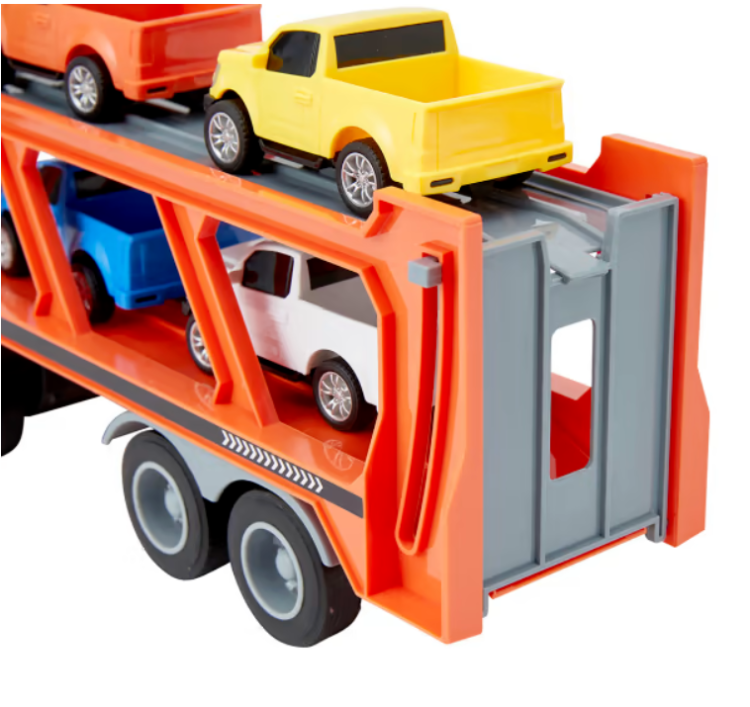 Auto transporter tir z przyczepą laweta 4 autka światła dźwięki