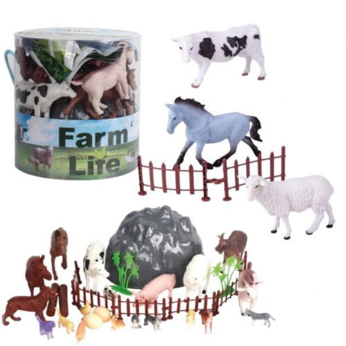 Zestaw figurki zwierzęta domowe farma w tubie 34 el.