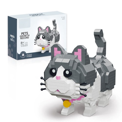 Klocki konstrukcyjne kotek figurka 3D 673 el.
