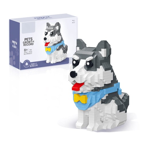 Klocki konstrukcyjne Pies husky figurka 3D 796 el.