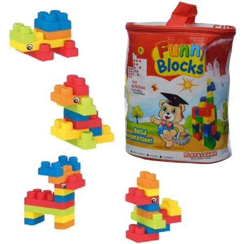 Inteligentne klocki konstrukcyjne miękkie w pokrowcu 56 el.