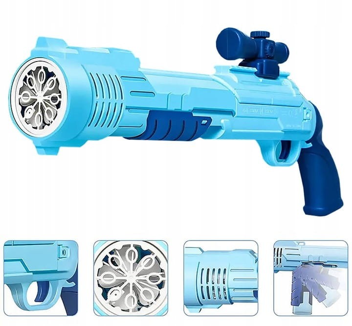 Duży automatyczny pistolet karabin na bańki mydle podświetlany