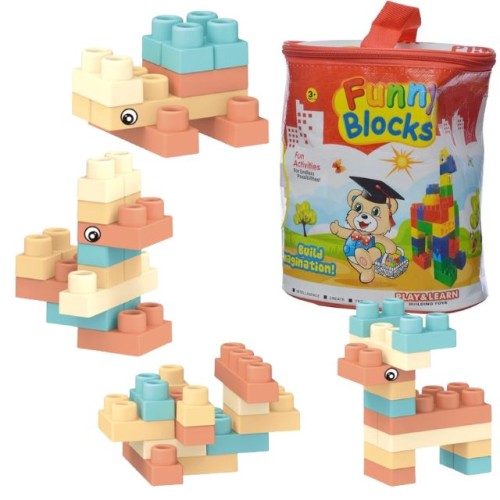 Inteligentne klocki konstrukcyjne miękkie w pokrowcu 56 el.