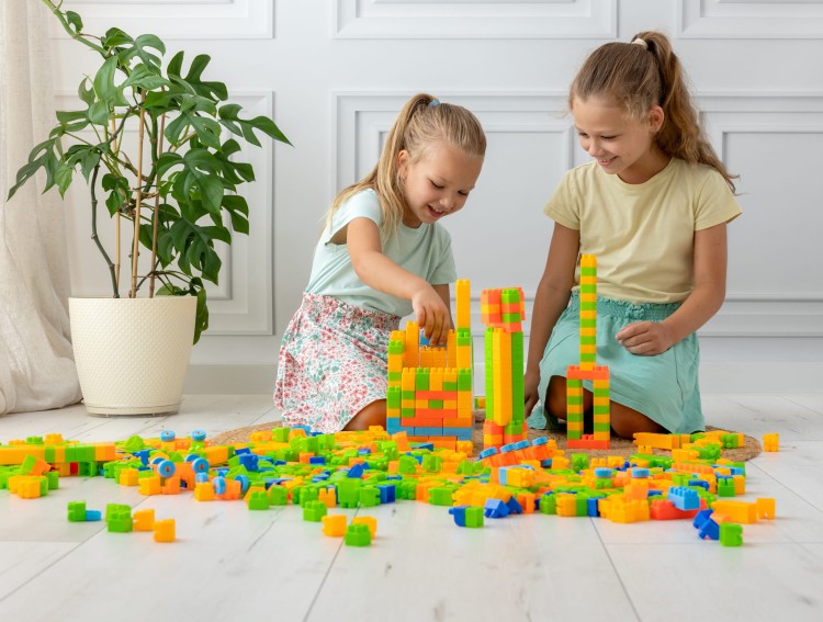 Klocki konstrukcyjne edukacyjne około 500 elementów