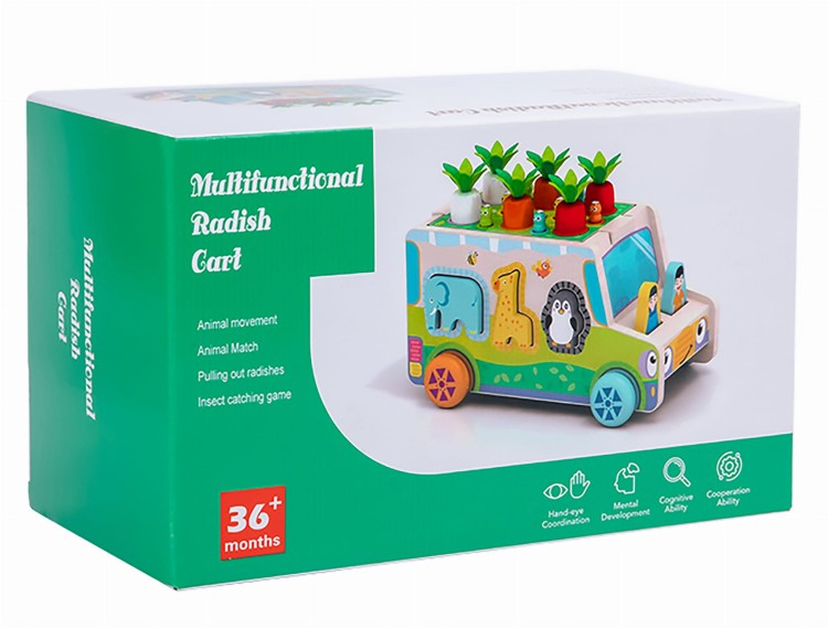 Montessori sorter klocków auto złap robaczka układanka robaczki marchewki zwierzęta