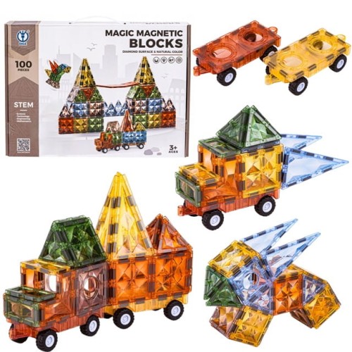 Klocki magnetyczne konstrukcyjne 100 el.