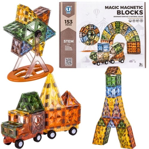 Klocki magnetyczne konstrukcyjne 153 el.