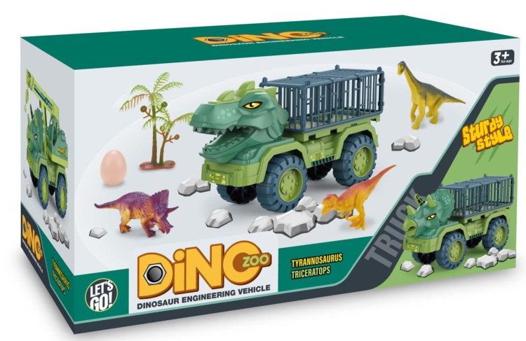 Duża ciężarówka dinozaur auto samochód tir transport dinozaurów