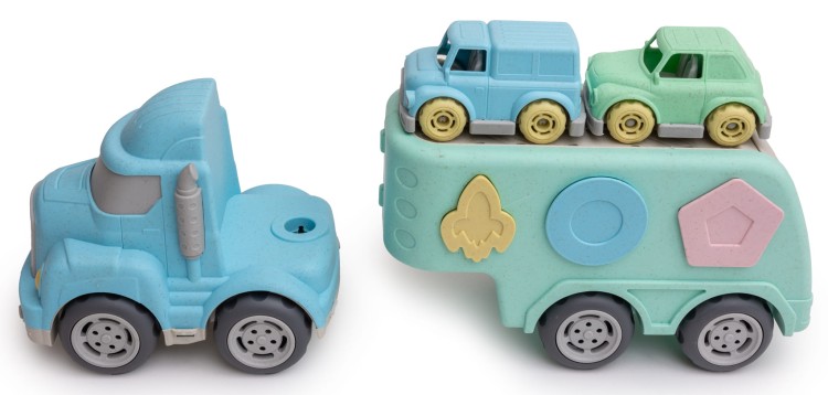 Laweta ciężarówka auto + 4 auta BIOplastik