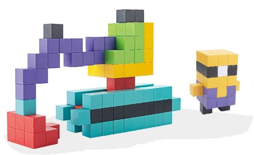 Klocki edukacyjne magnetyczne 3D 96 el.