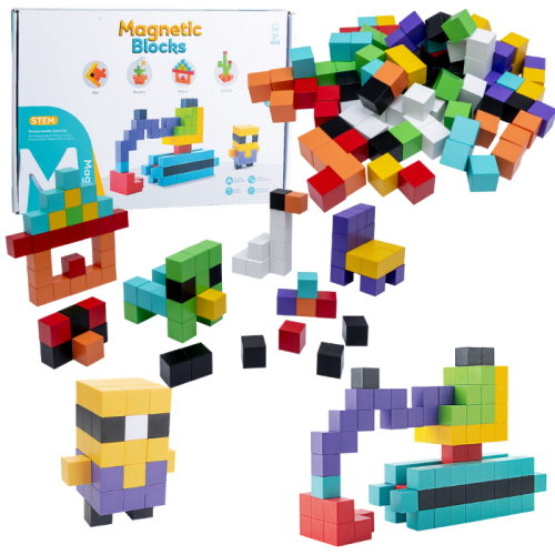 Klocki edukacyjne magnetyczne 3D 96 el.