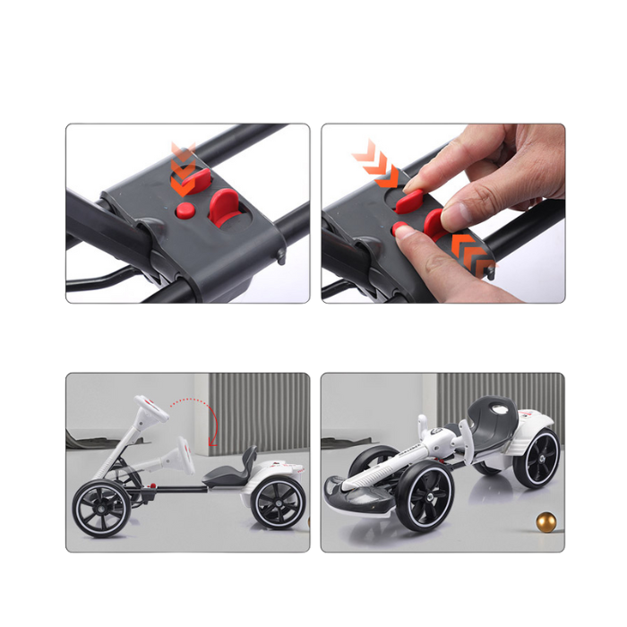 Elektryczny Gokart sterowany pilotem - światła, biegi, przód, tył