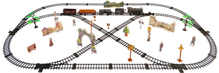 Dymiąca kolejka z torami Rail King sterowana pilotem