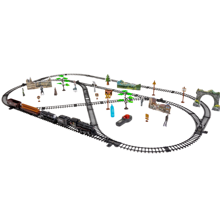 Dymiąca kolejka z torami Rail King sterowana pilotem