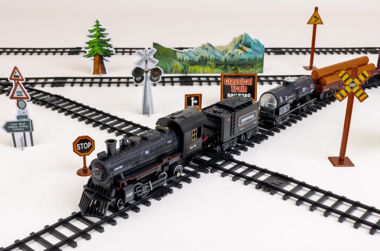 Dymiąca kolejka z torami Rail King sterowana pilotem