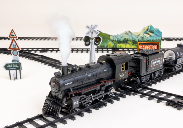 Dymiąca kolejka z torami Rail King sterowana pilotem