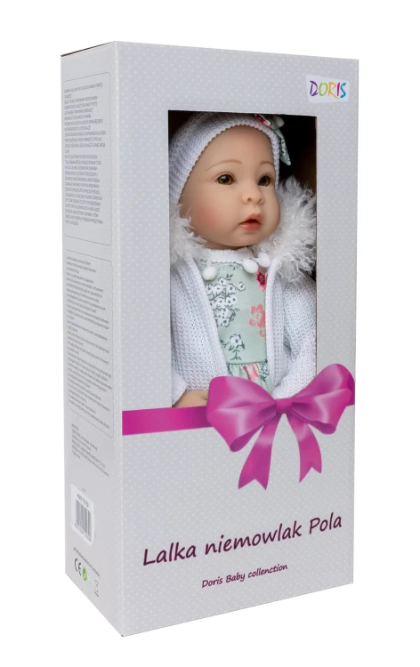 Lalka Pola bobas w śpioszkach 40 cm butelki pieluszki