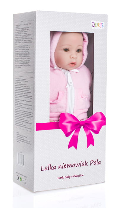 Lalka Pola bobas w śpioszkach 40 cm butelki pieluszki
